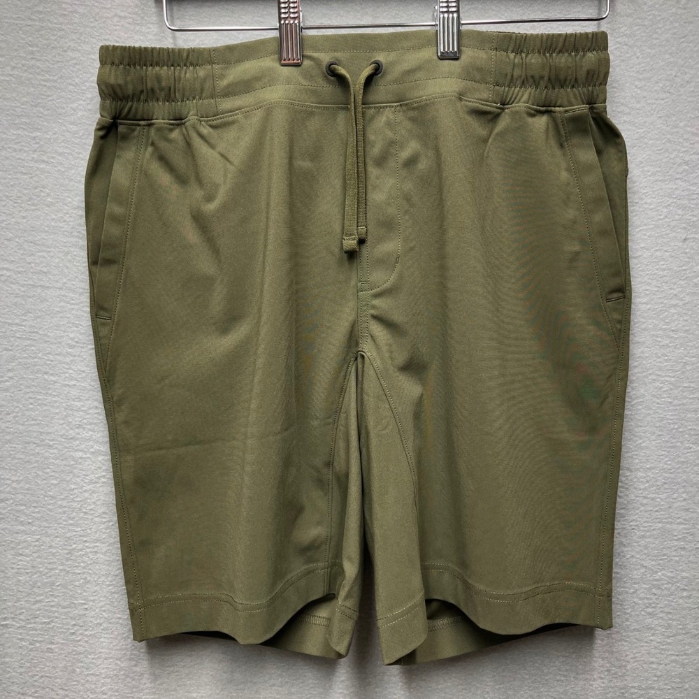 Eddie Bauer Mens Olive Green Active Hiking Shorts Elastic Waist Size M